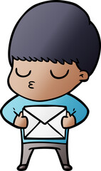 cartoon calm boy
