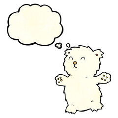 cartoon teddy bear with thought bubble