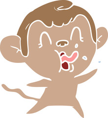 crazy flat color style cartoon monkey