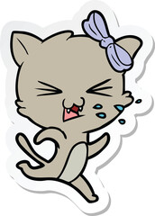 sticker of a cartoon cat