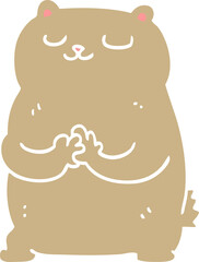 flat color style cartoon bear