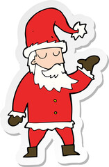 sticker of a cartoon santa claus