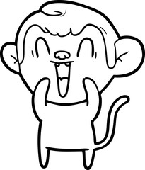 cartoon laughing monkey
