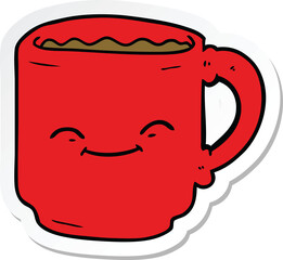 sticker of a cartoon coffee mug