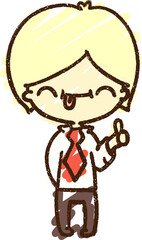 person in shirt and tie giving thumbs up sign