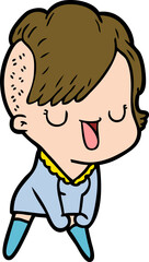 cute cartoon girl with hipster haircut