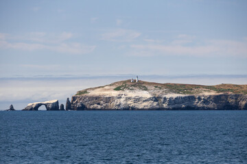 Anacapa Island Light Station and Arch Rock at Channel Islands National Park, California