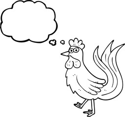 freehand drawn thought bubble cartoon cock