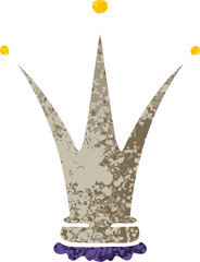 retro illustration style quirky cartoon gold crown