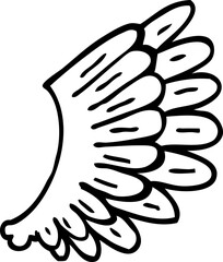 line drawing cartoon angel wings