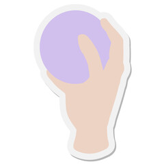 hand holding ball sticker