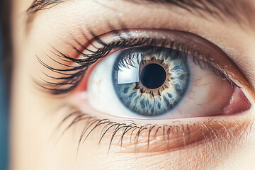 Blue eye macro shot. High quality photo - obrazy, fototapety, plakaty