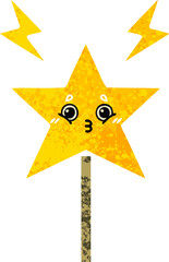 retro illustration style cartoon of a magic wand