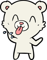 rude cartoon polar bear sticking out tongue