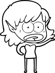 cartoon shocked elf girl