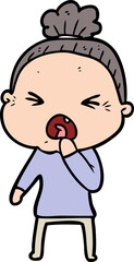 cartoon angry old woman