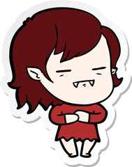 sticker of a cartoon undead vampire girl