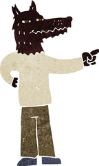 cartoon pointing wolf man