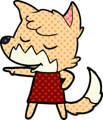 friendly cartoon fox girl