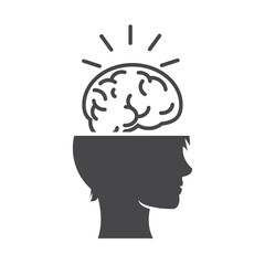 profile brain icon design