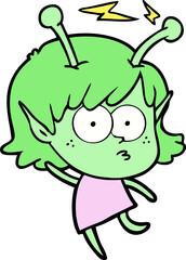 cartoon alien girl