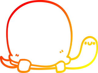 warm gradient line drawing of a cute cartoon tortoise