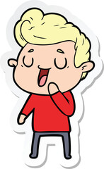 sticker of a happy cartoon man