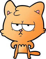 bored cartoon cat