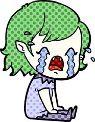 cartoon crying vampire girl