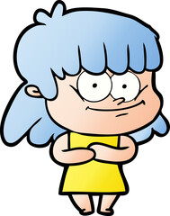 cartoon smiling woman