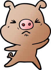 cartoon angry pig