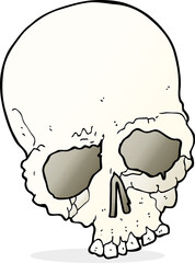 cartoon spooking old skull