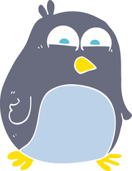 flat color illustration of penguin