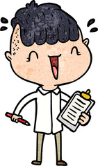 cartoon happy boy surprised