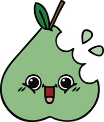 cute cartoon of a green pear