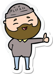 Obraz premium sticker of a cartoon happy bearded man