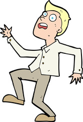 cartoon man panicking
