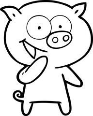 laughing pig cartoon