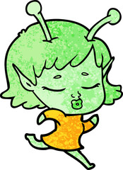 cartoon alien girl