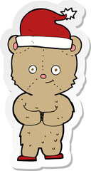 sticker of a cartoon christmas teddy bear