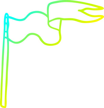 recommend clip art: cold gradient line drawing of a cartoon flag