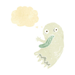 gross cartoon ghost with thought bubble