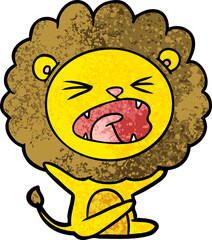 cartoon lion throwing tantrum