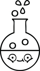line drawing cartoon of a test tube