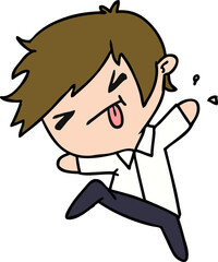 cartoon illustration of a kawaii cute boy