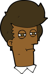 cartoon man with narrowed eyes