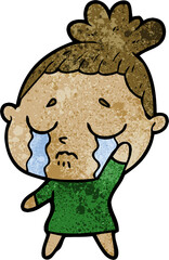 cartoon crying woman