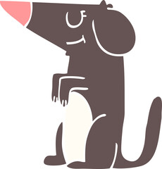cartoon doodle well behaved dog