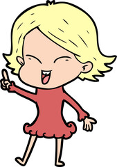 happy cartoon girl