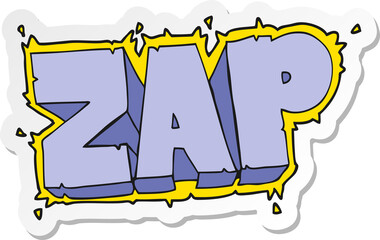 sticker of a cartoon zap symbol